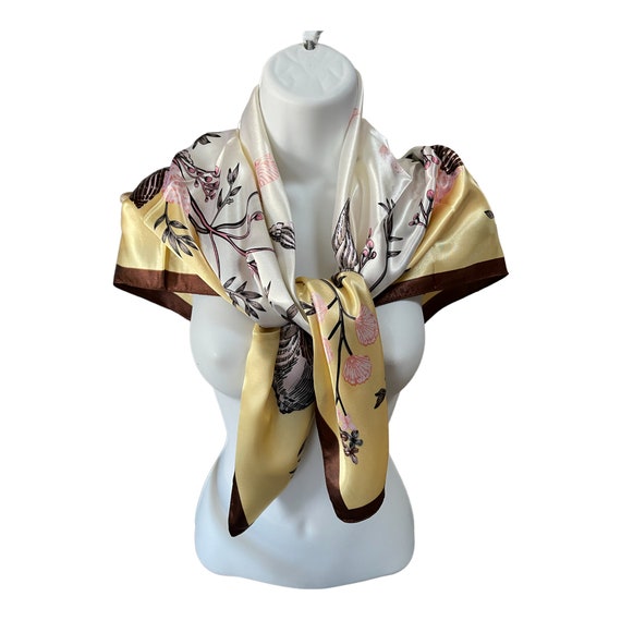 Vintage Classic Scarf - Fashion Silk Scarf - Flor… - image 4