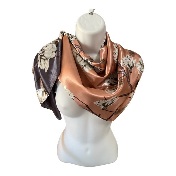 Vintage Classic Scarf - Fashion Silk Scarf - Flor… - image 2