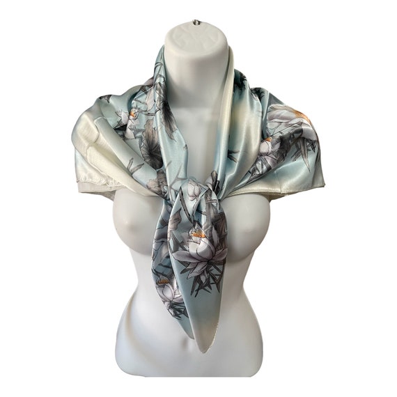 Vintage Classic Scarf - Fashion Silk Scarf - Flor… - image 4