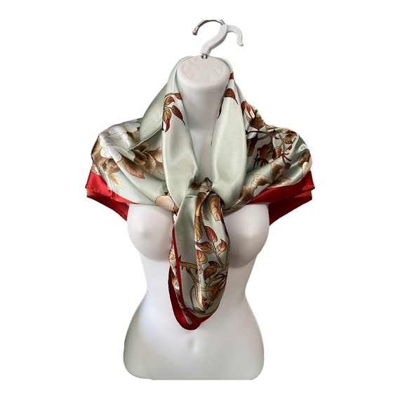 Vintage Classic Scarf - Fashion Silk Scarf - Flor… - image 4