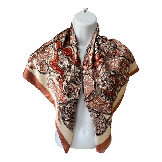 Vintage Scarf - Fashion Silk Scarf - Floral Scarf… - image 7