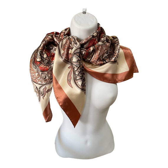 Vintage Scarf - Fashion Silk Scarf - Floral Scarf… - image 6