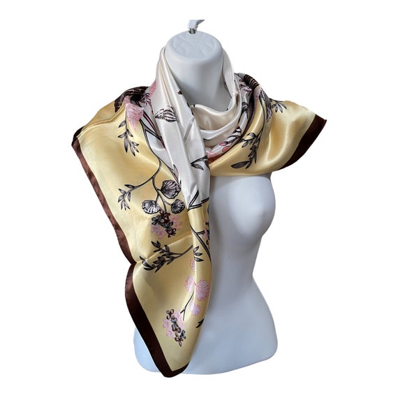 Vintage Classic Scarf - Fashion Silk Scarf - Flor… - image 1