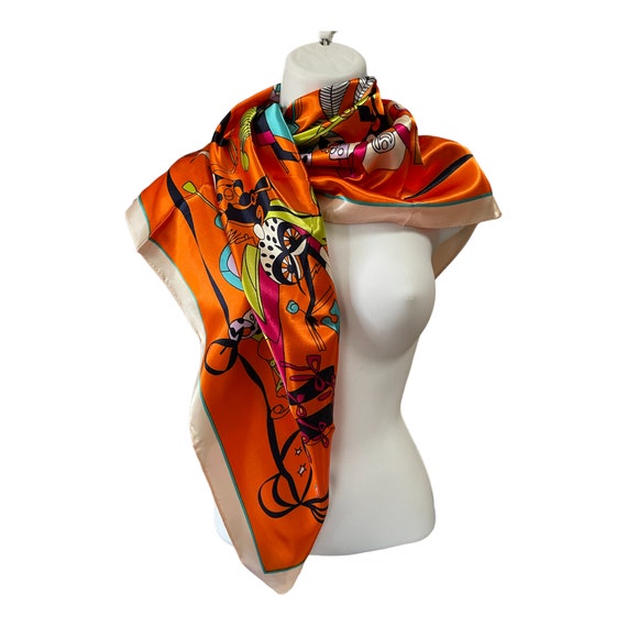 Orange Silk Scarf - Handbag Scarf - Fashion Silk S