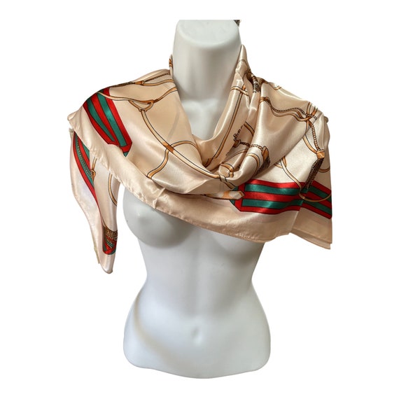 Women Neck Scarf - Fashion Silk Scarf - Floral Sc… - image 2