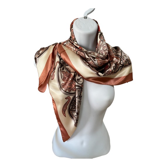 Vintage Scarf - Fashion Silk Scarf - Floral Scarf… - image 10
