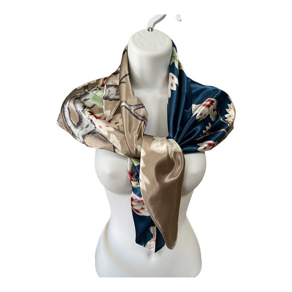 Vintage Classic Scarf - Fashion Silk Scarf - Flor… - image 2