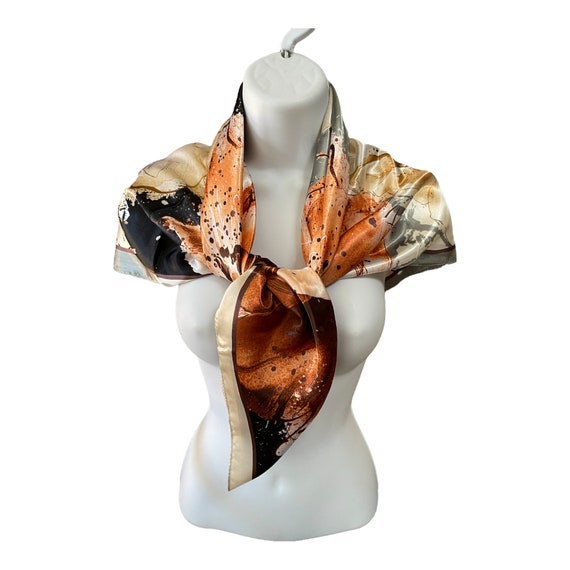 Vintage Classic Scarf - Fashion Silk Scarf - Flor… - image 3