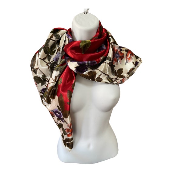 Vintage Classic Scarf - Fashion Silk Scarf - Flor… - image 5