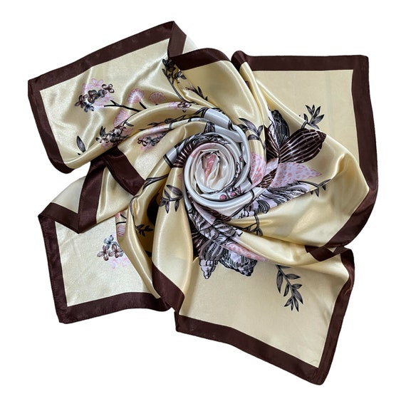 Vintage Classic Scarf - Fashion Silk Scarf - Flor… - image 3