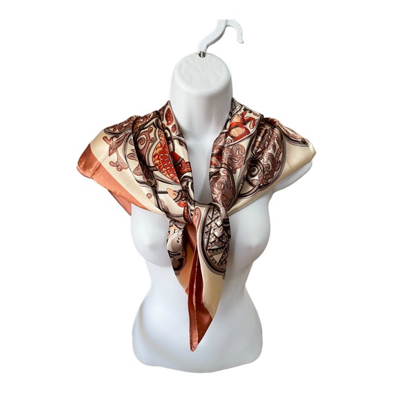 Vintage Scarf - Fashion Silk Scarf - Floral Scarf… - image 8