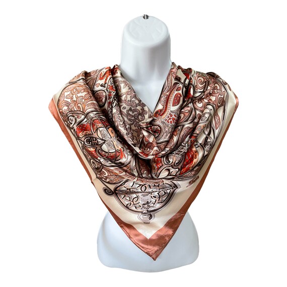 Vintage Scarf - Fashion Silk Scarf - Floral Scarf… - image 5