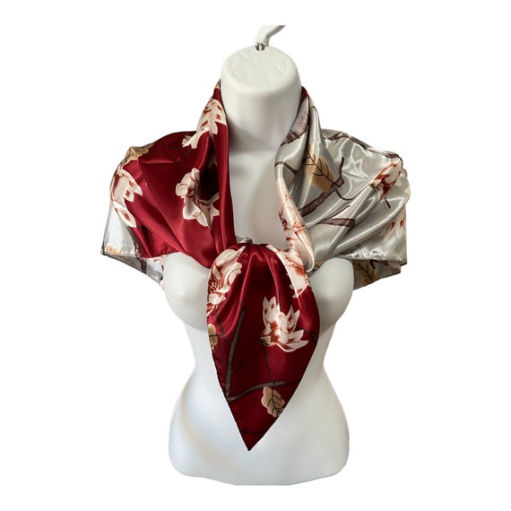 Vintage Classic Scarf - Fashion Silk Scarf - Flor… - image 2