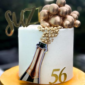 Champagne Cake Topper ( Balloon not included)