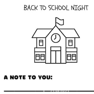 Back to School Note to Parents