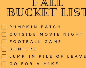 Fall Bucket List