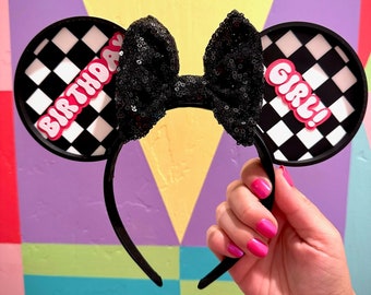 Birthday Mouse Ears - 3D printed, customizable - pin your age to the bow