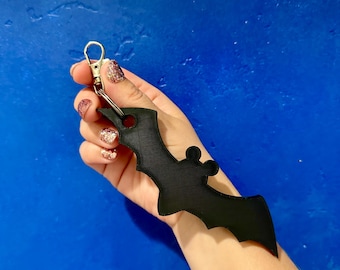 Halloween Bat Bag Charm | Spooky Purse Charm for Tote or Backpack | 3D Printed Bat Keychain | Cute Fall Gift