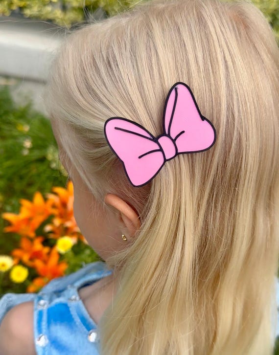 Cartoon Bow Hair Clips – 3D Printed Barrettes, Set of 2