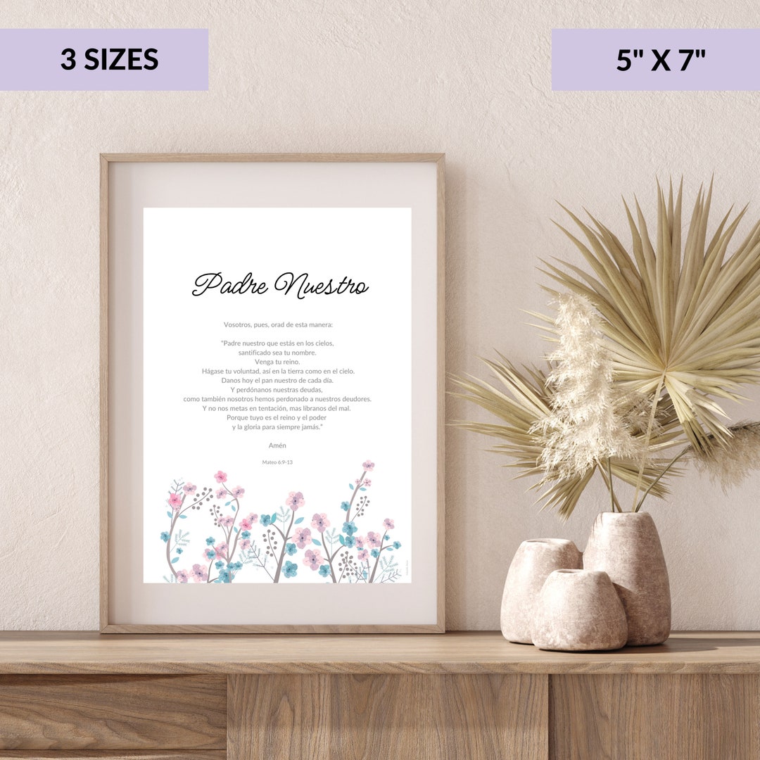 Printable Bible Verse Padre Nuestro (spanish - 3 Sizes) - Instant Download File - Etsy