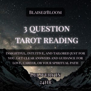 Personalized 3-Question Tarot Reading: Psychic Guidance Within 24 Hours