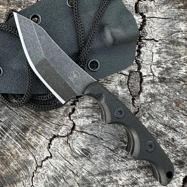 Tactical Fixed Blade Necklace Knife, Mini Hunting Knife, Mini Camping Knife, Everyday use Box Cutter Razor Sharp Knife With Kydex Sheath