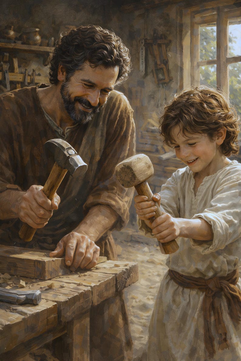 St Joseph Young Jesus Print | Catholic Art (digital Download) | the ...