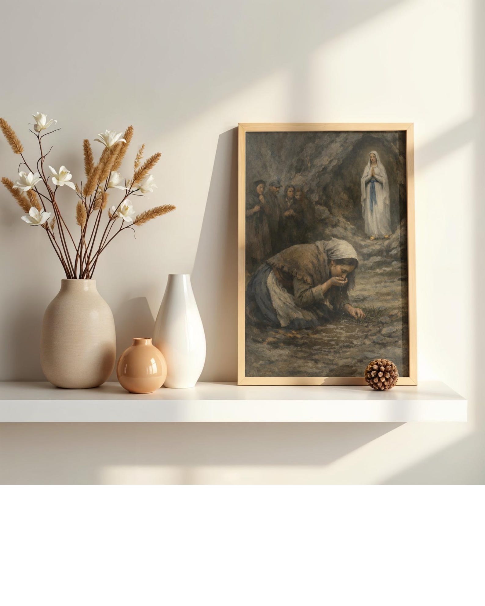 Our Lady of Lourdes Catholic Art Print - St Bernadette - Marian ...