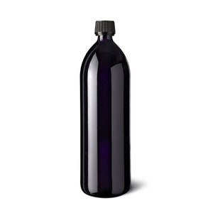 Black violet drink bottle | 1L black bottle | MIRON Water bottle | Violet glass | Glass jars | Black gothic water bottle