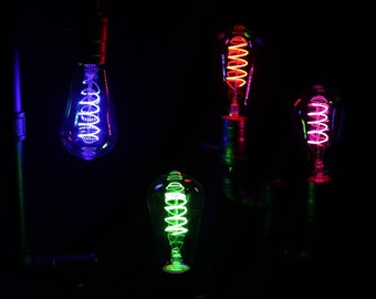 Neuheit LED Spiral Glühbirne | Neon Curly Glühbirne | Einzigartiges Nachtlicht | e27 | Stimmungslicht