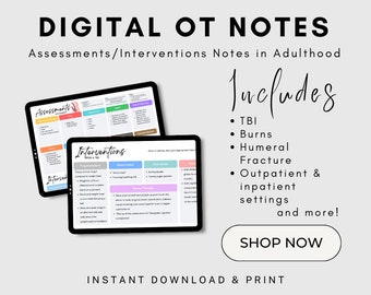 OT Assessments & Interventions Study Guide: Adult Rehab Notes (PDF)