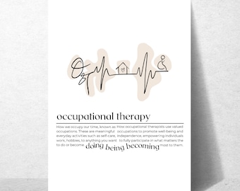 Occupational Therapy Wall Art for Clinic or Office | OT Gift | Neutral Therapy Decor (PDF Files)