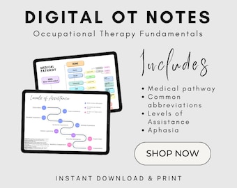 Occupational Therapy Notes Bundle: OT Concepts & Medical Pathways (PDF Files)