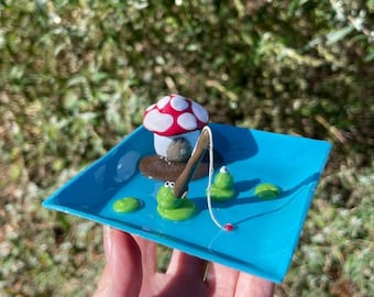 Cenicero/bandeja de anillos para estanque de ranas