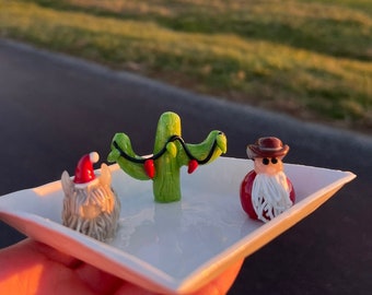 Cenicero/bandeja de anillos navideños Cowboy