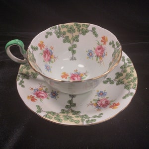 Aynsley Bone China Teacup and Saucer from mid century