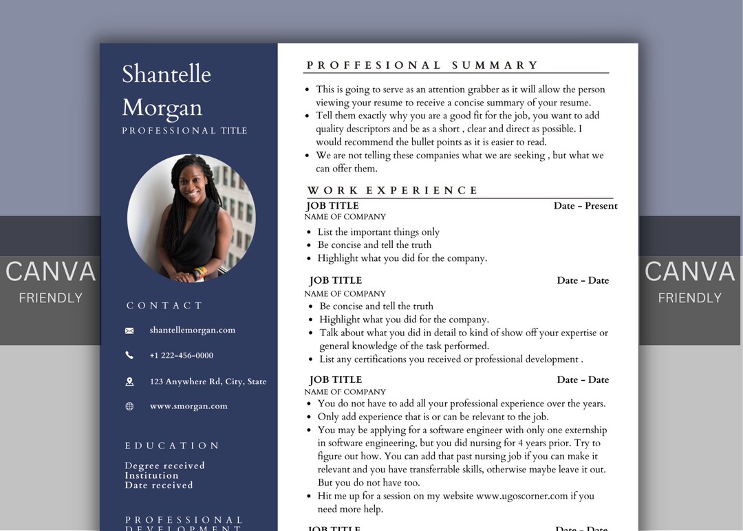 Executive Resume Template , CANVA , Minimalist , CV Template, Modern ...