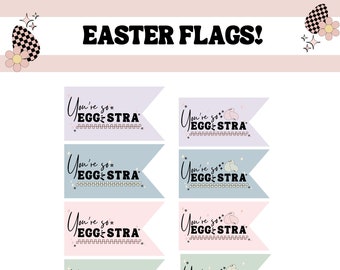 Easter 'You're So Eggstra' Pennant Flags, Digital Print, Instant Download