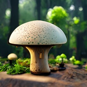 Large Mushrooms in a Forest