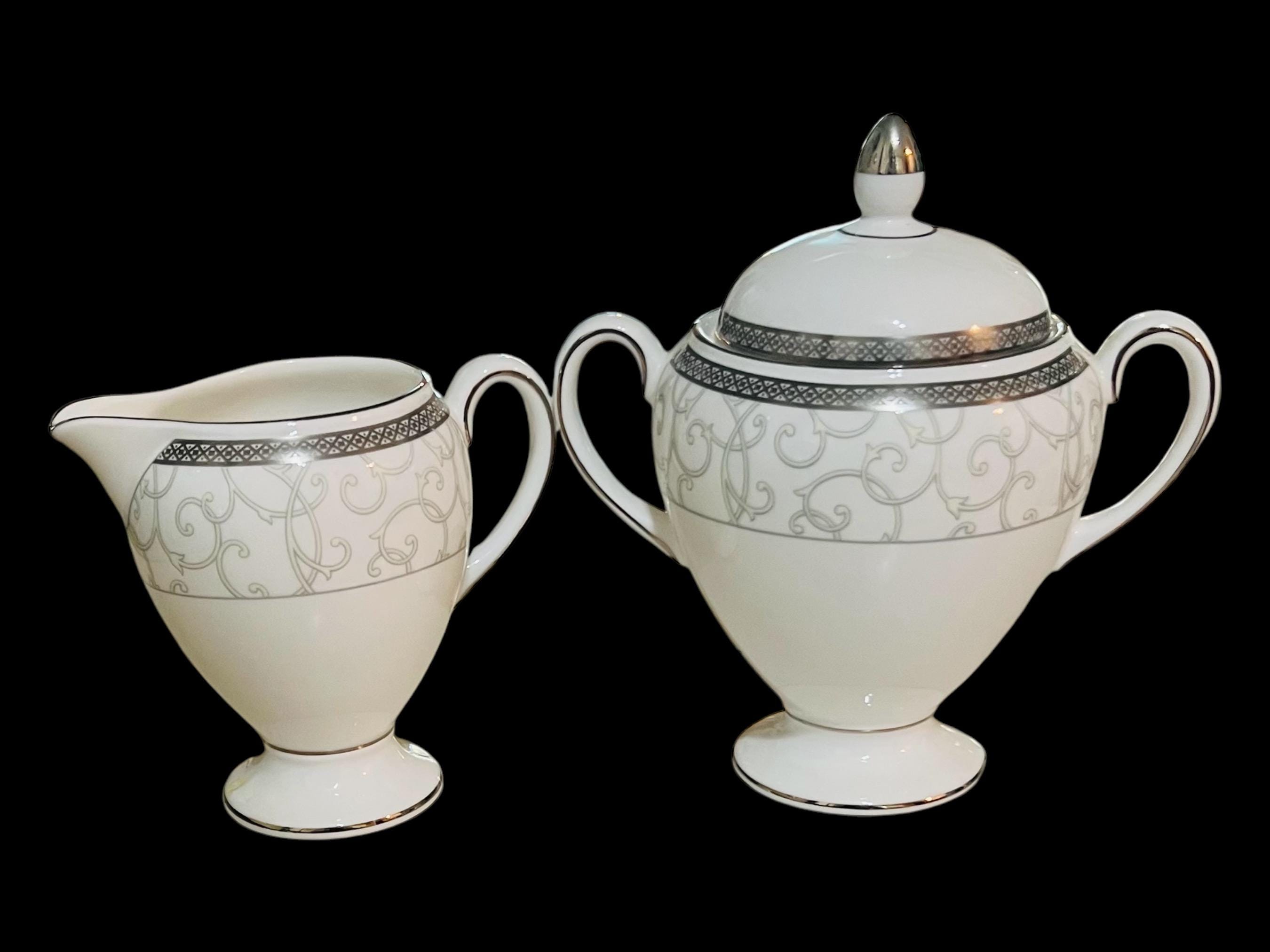 Wedgwood Sterling Bone China Sugar Bowl - Platinum Band, Formal Tea Service, Dishwasher Safe - View #7