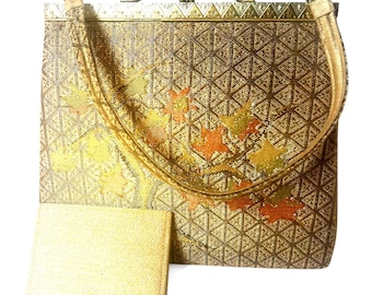 1950s Purse Japanese Silk Brocade Frabric Handbag | Vintage Evening Bag | Wedding Purse | Brides Purse | 50s Fashion | Hollywood Regency
