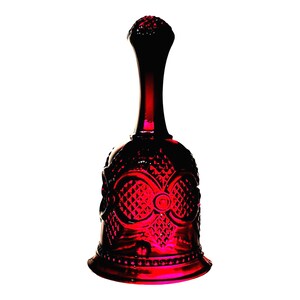 Avon Bell Cape Cod Pattern Ruby Red Bell 1979 | Cape Cod Collectible | Vintage | Red Glass Bell | Christmas Bell  | Red Glass Bell