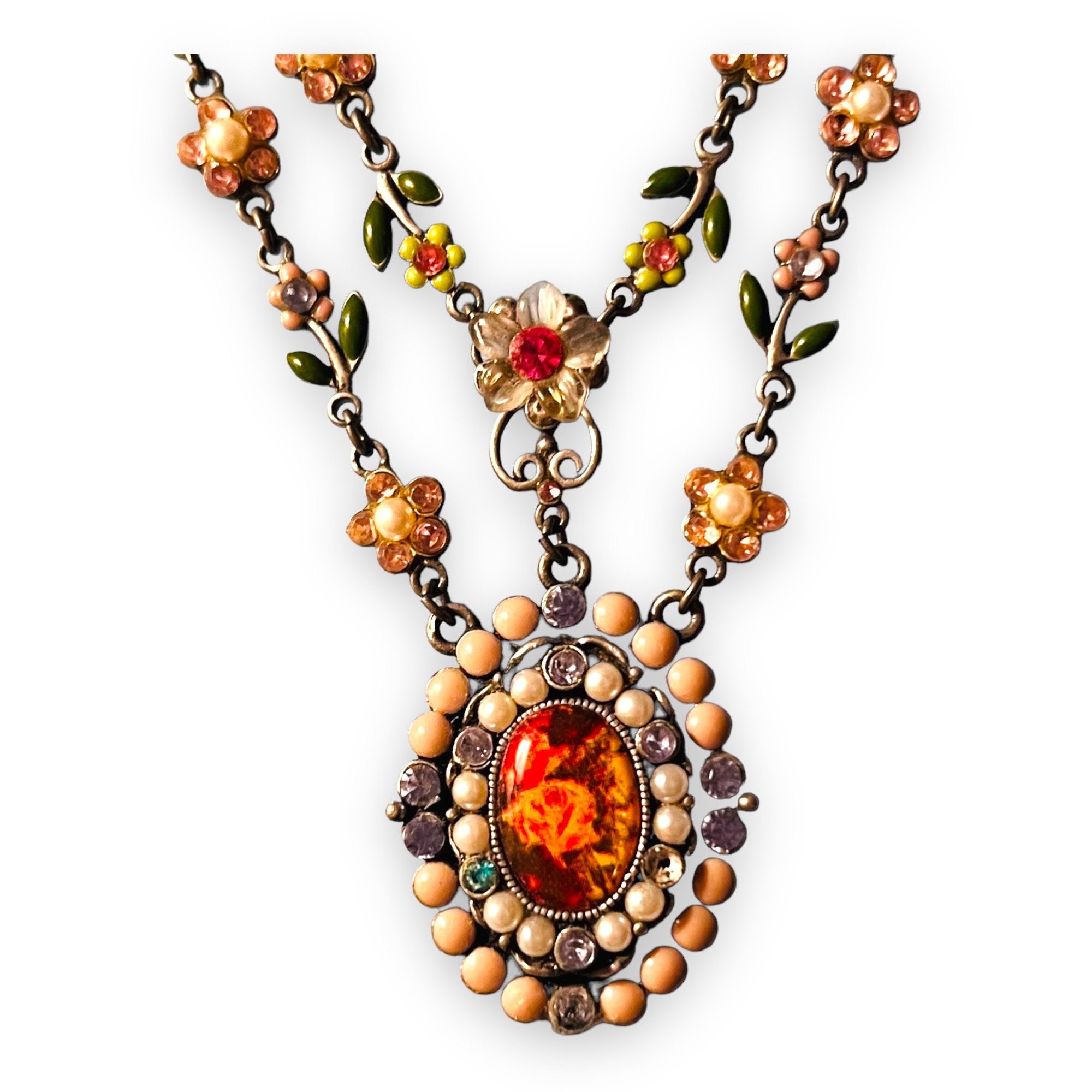 Avon Louis Féraud Blossoms of Spring Necklace Necklace Clip-on