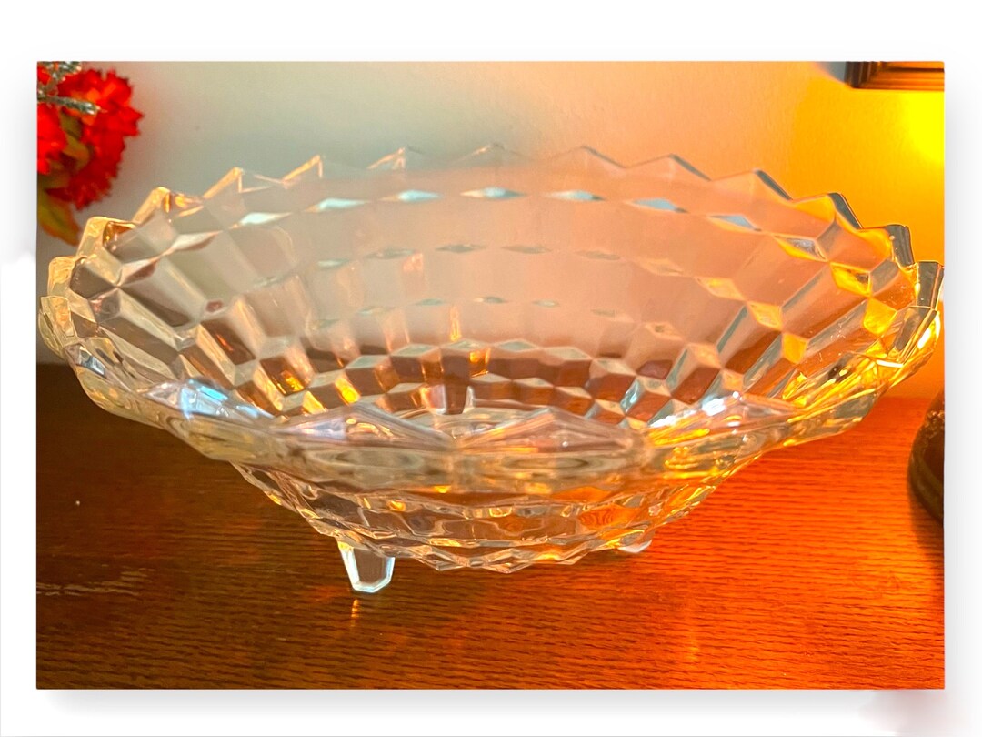 Large Fostoria American Pattern 2056 Glass Footed Serving Etsy