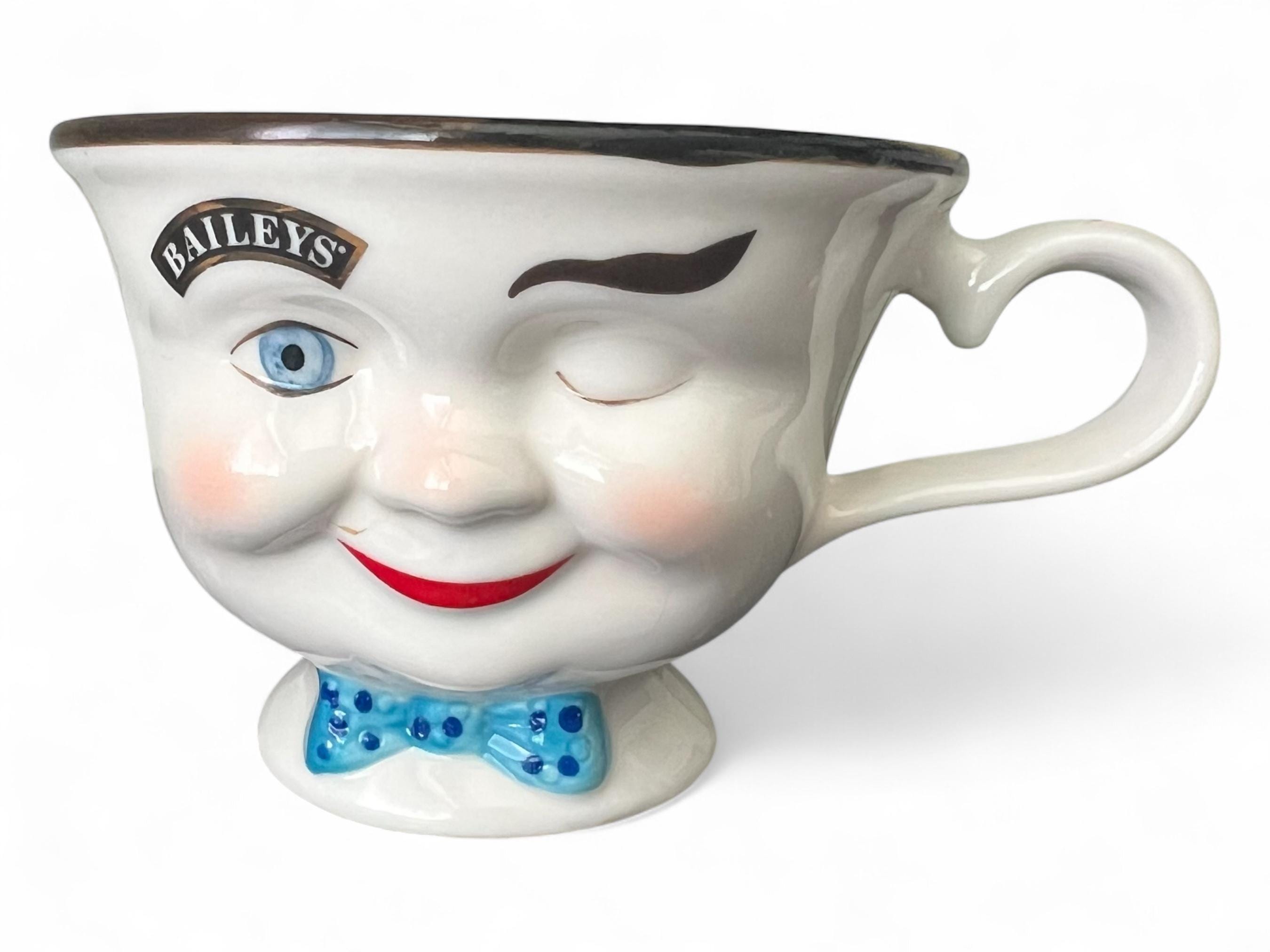 3 ~ VTG Bailey's Irish Cream Male Winking Face Yum Cups | Bailey's Liqueur  Coffee Cup Set of 3 | Vintage Barware