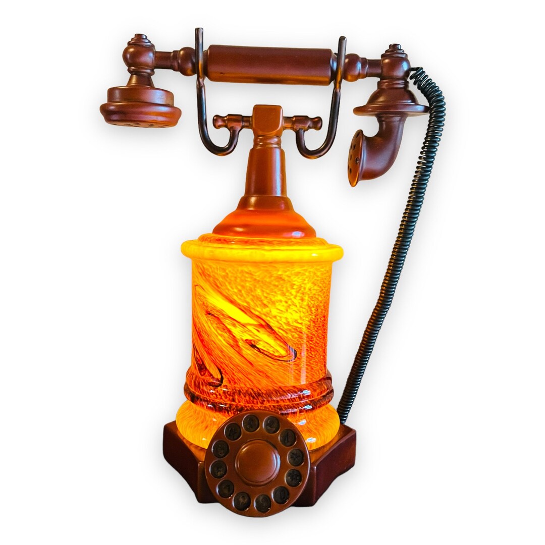 Tiffany Style Rotary Dial Telephone Lamp Vintage Telephone Etsy