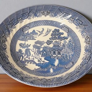 4 ~ VTG Royal Wessex England Blue Willow Large Bowls 9&quot; | Earthenware Royal Wessex, England | English Kitchen | Set of Four
