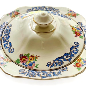 ALFRED MEAKIN Harmony Vegetable Bowl with Lid 1930's | Vintage Home Decor | Meakin Dishes | Vintage Serving Bowl
