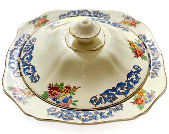 ALFRED MEAKIN Harmony Vegetable Bowl with Lid 1930's, Vintage Home Decor, Meakin Dishes, Vintage Serving Bowl