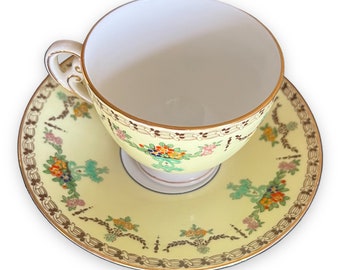 Yellow Tea Cup, Edwards Adderleys Co. Fine Bone China Tea Cup | Cottage Chic Tea Party | Vintage Tea Cup